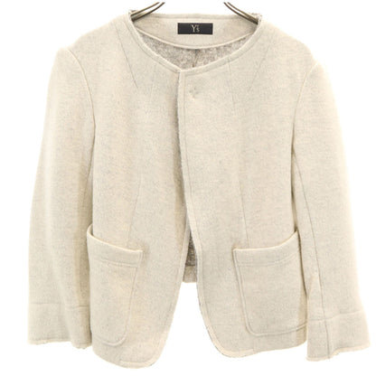 Y's Japanese Short Knit Collarless Jacket Gray Size 1