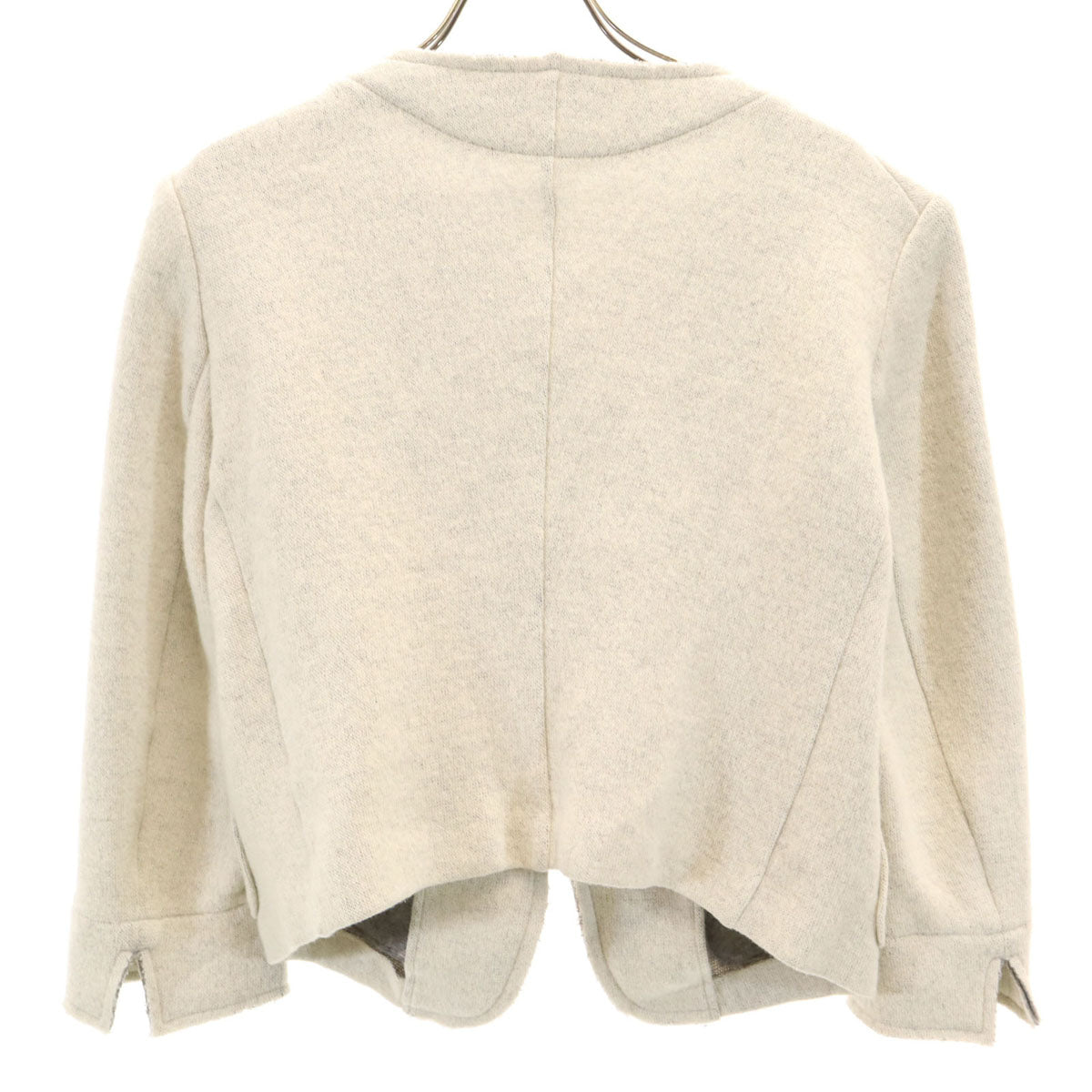 Y's Japanese Short Knit Collarless Jacket Gray Size 1