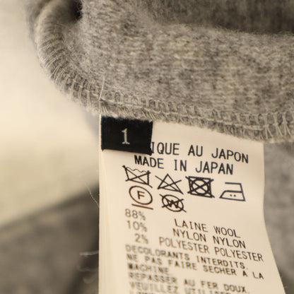 Y's Japanese Short Knit Collarless Jacket Gray Size 1
