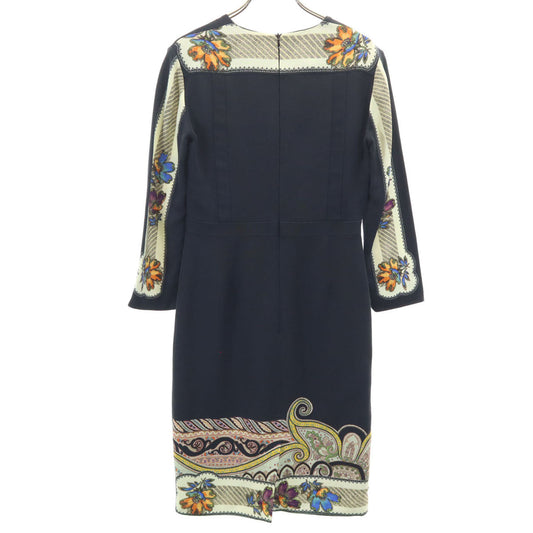 ETRO Black Patterned Long Sleeve Dress Size 38