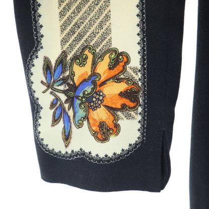 ETRO Black Patterned Long Sleeve Dress Size 38