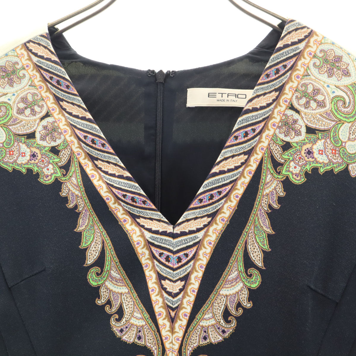ETRO Black Patterned Long Sleeve Dress Size 38