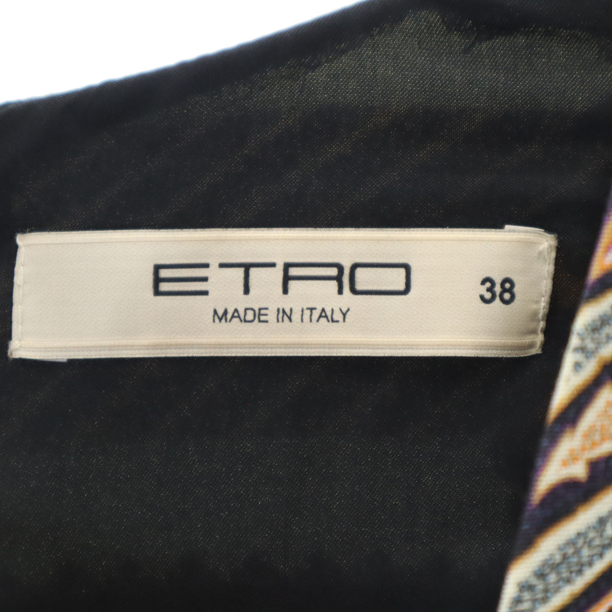 ETRO Black Patterned Long Sleeve Dress Size 38