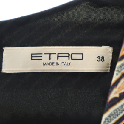 ETRO Black Patterned Long Sleeve Dress Size 38