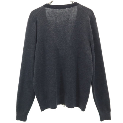 DRIES VAN NOTEN V-Neck Full Zip Knit Cardigan Gray Size S