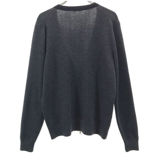 DRIES VAN NOTEN V-Neck Full Zip Knit Cardigan Gray Size S