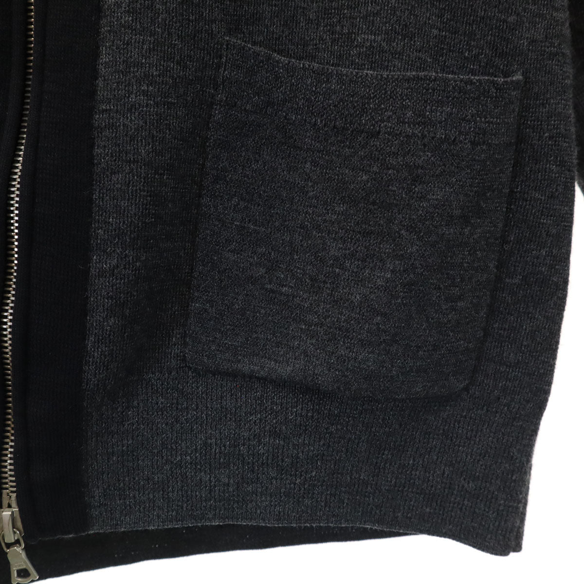 DRIES VAN NOTEN V-Neck Full Zip Knit Cardigan Gray Size S