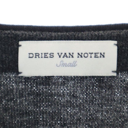DRIES VAN NOTEN V-Neck Full Zip Knit Cardigan Gray Size S