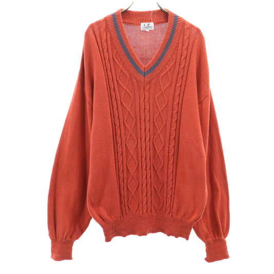 C.P.Company Brown V-Neck Knit Sweater Size XL