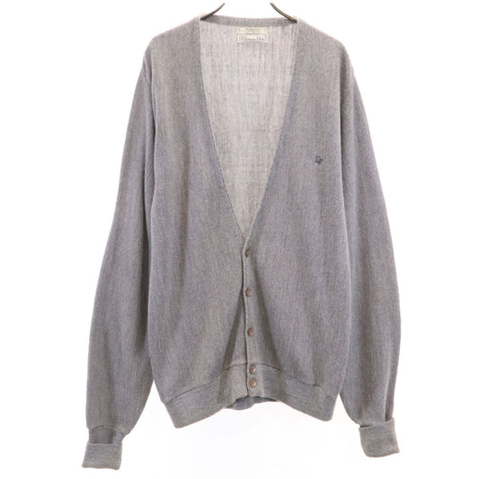 Christian Dior 90s USA V-Neck Knit Cardigan Gray Size L
