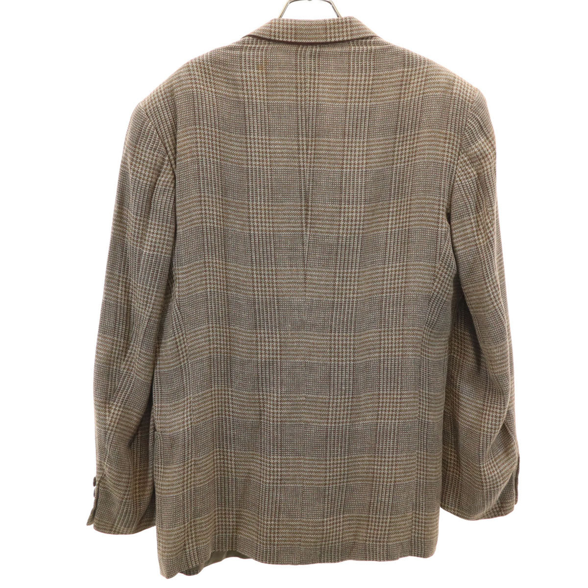Emporio Armani 90s Brown Check Linen Blend Blazer Size 48