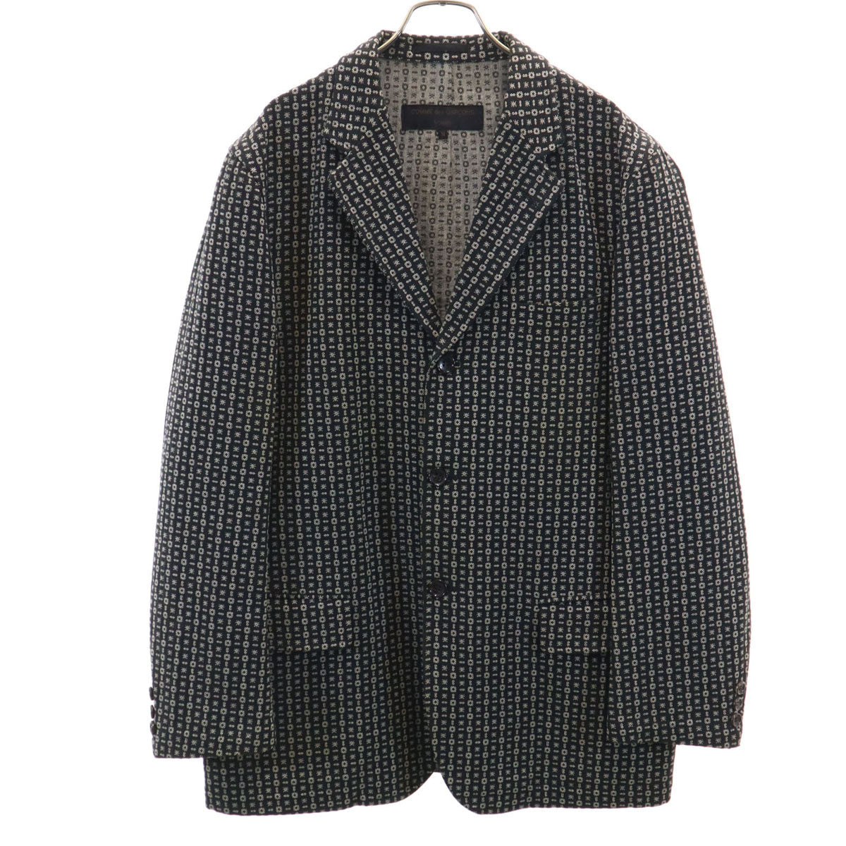 COMME des GARCONS HOMME 00s Patterned Blazer Black Size M