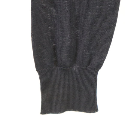PRADA Silk Blend V-Neck Cardigan Charcoal Gray Size 48