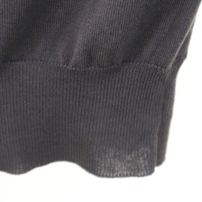 PRADA Silk Blend V-Neck Cardigan Charcoal Gray Size 48