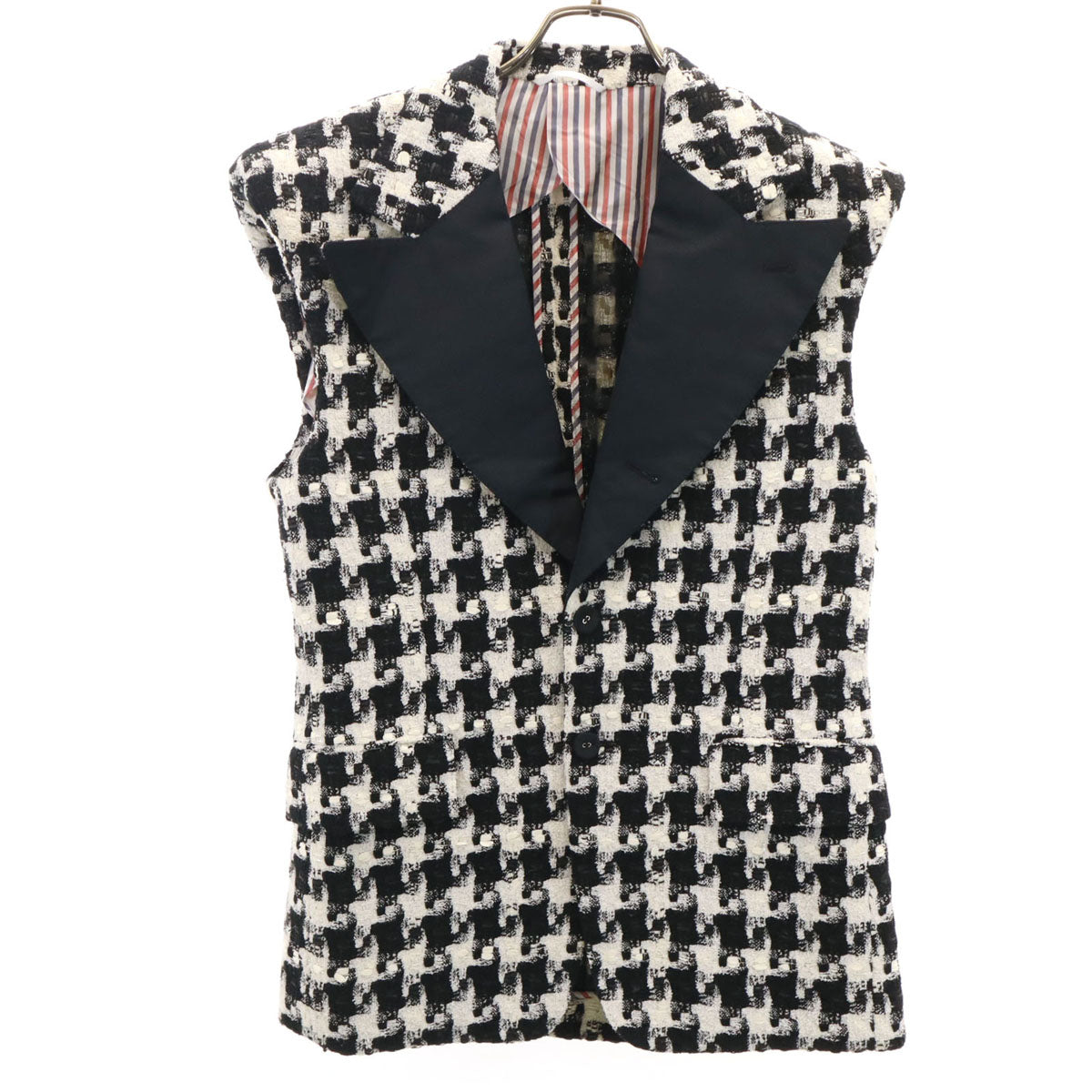THOM BROWNE All-Over Pattern Vest Black