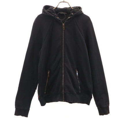 PRADA Long Sleeve Zip Hoodie Black Size M