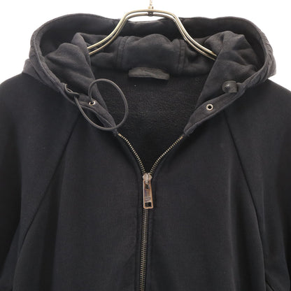 PRADA Long Sleeve Zip Hoodie Black Size M