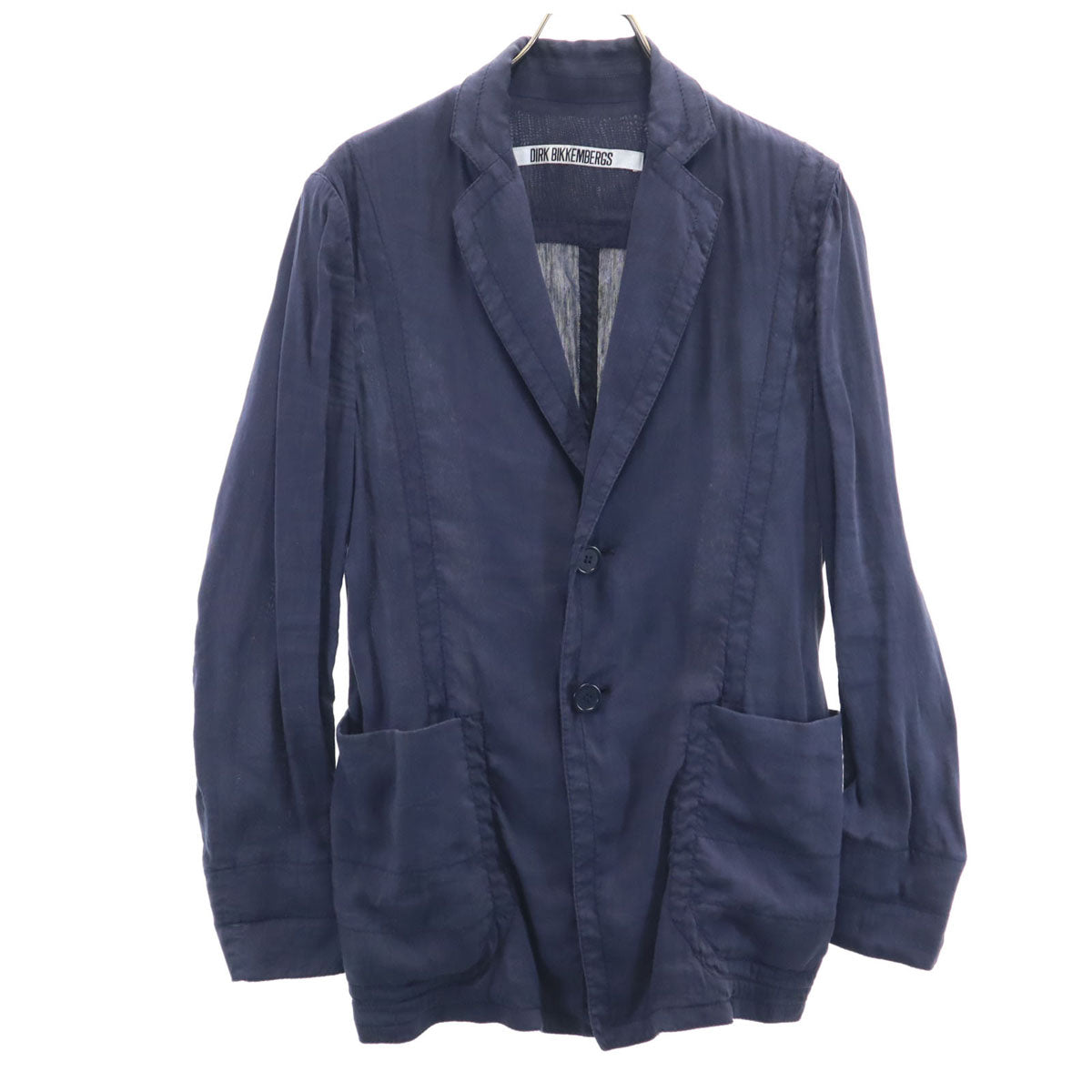 DIRK BIKKEMBERGS Linen Blend Unstructured Blazer Navy Size 46