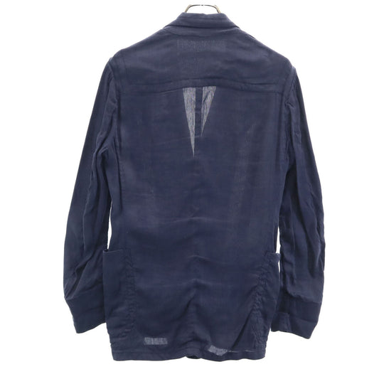 DIRK BIKKEMBERGS Linen Blend Unstructured Blazer Navy Size 46