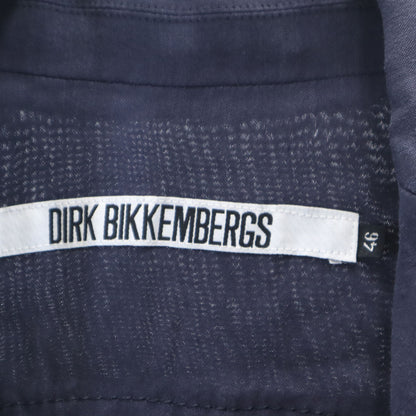 DIRK BIKKEMBERGS Linen Blend Unstructured Blazer Navy Size 46