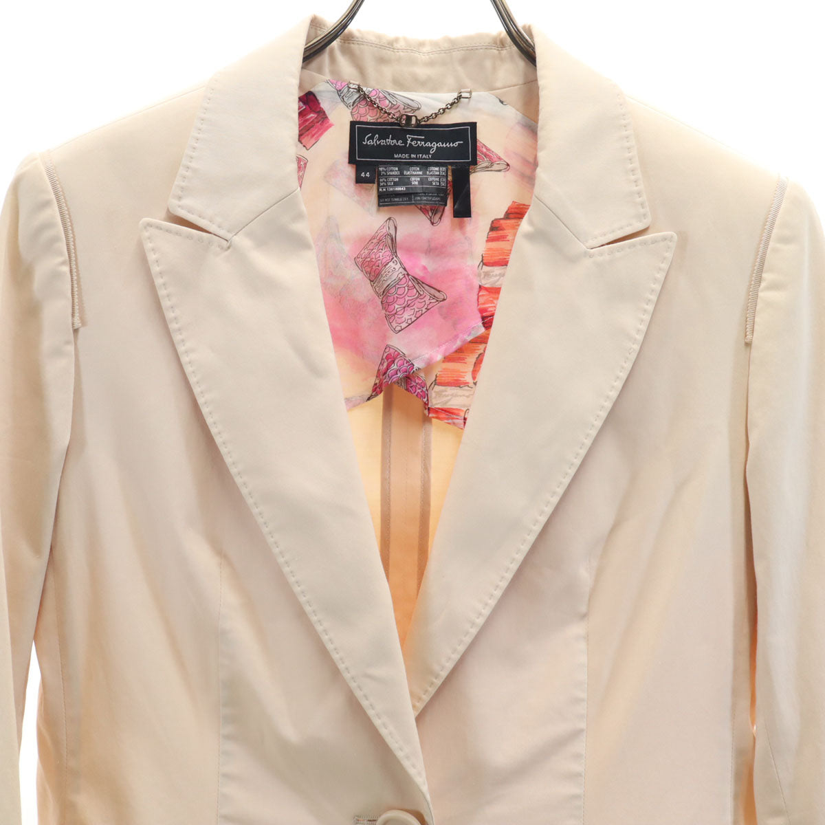 Salvatore Ferragamo Italian Tailored Pale Orange Jacket Size 44
