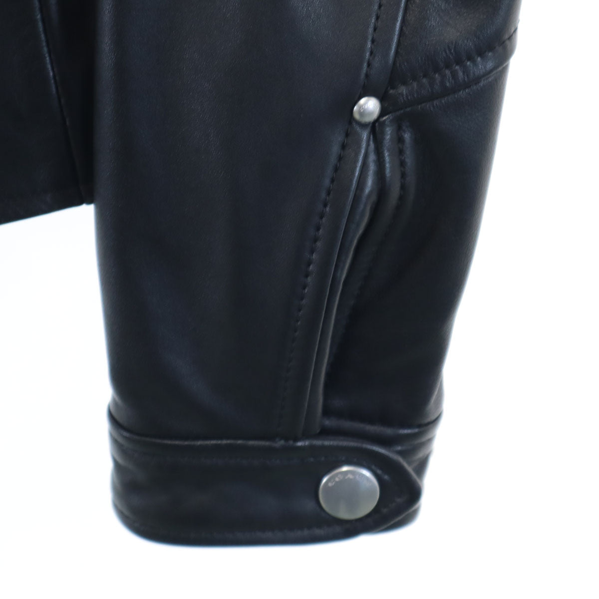 COACH Sheepskin Moto Jacket Black Size S