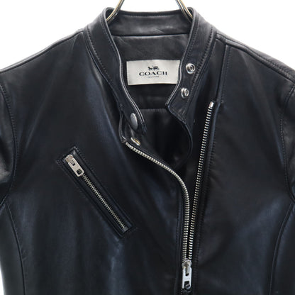 COACH Sheepskin Moto Jacket Black Size S