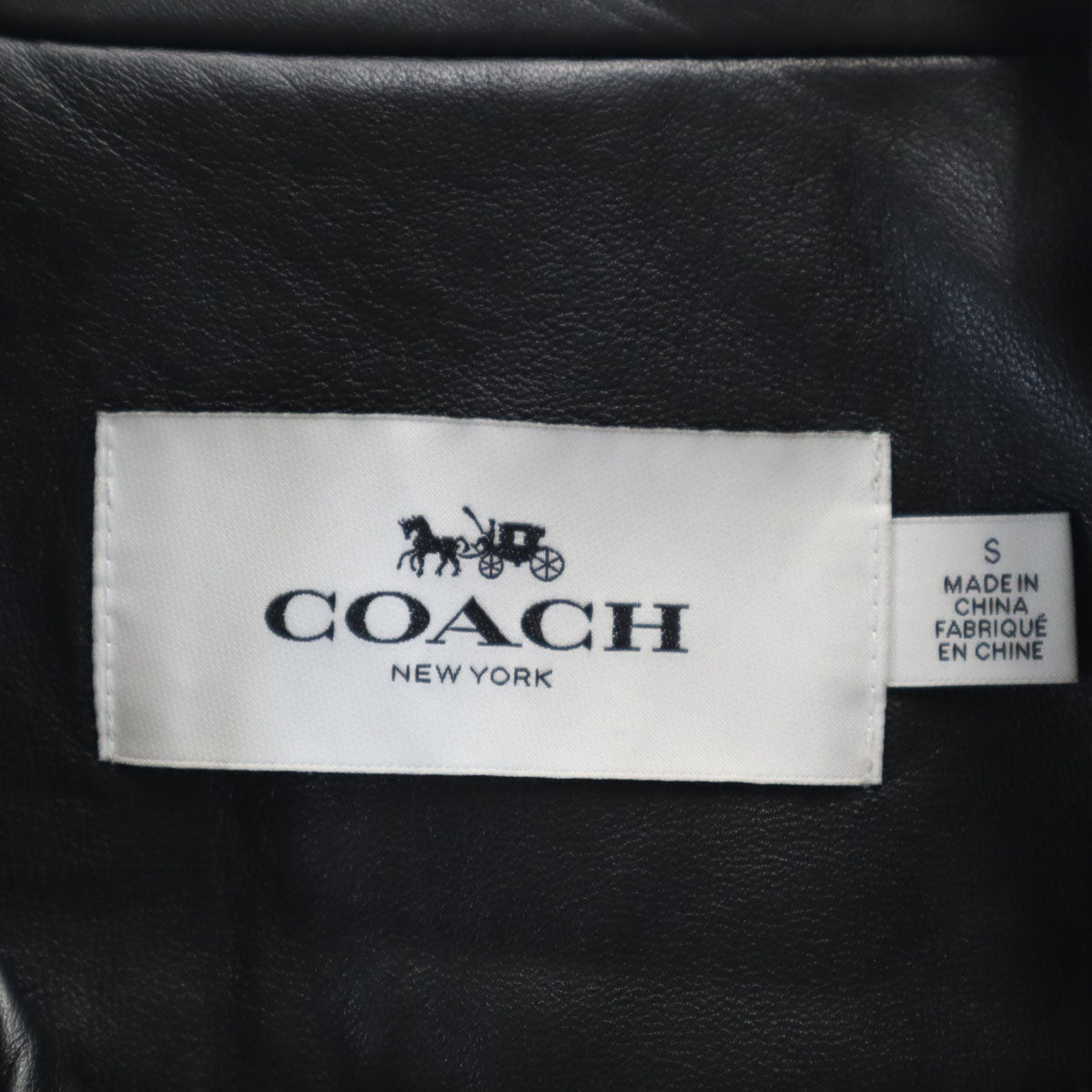 COACH Sheepskin Moto Jacket Black Size S