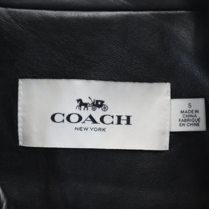 COACH Sheepskin Moto Jacket Black Size S