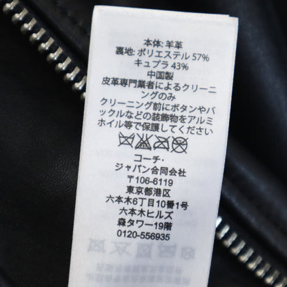 COACH Sheepskin Moto Jacket Black Size S