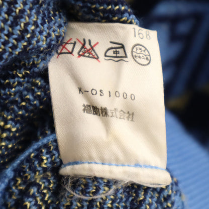 YVES SAINT LAURENT 90s Patterned V-Neck Cardigan Blue Size M