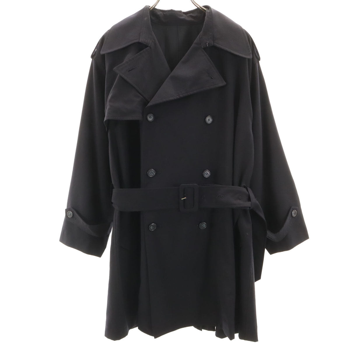 I.S. 80s Vintage Trench Coat Navy Made in Japan Size JP 9