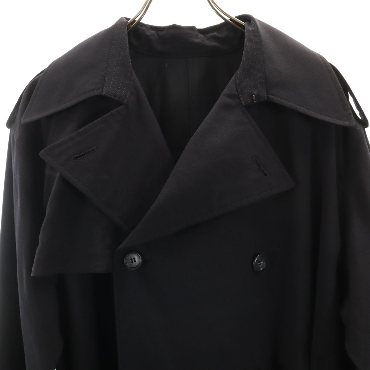 I.S. 80s Vintage Trench Coat Navy Made in Japan Size JP 9