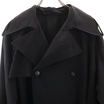 I.S. 80s Vintage Trench Coat Navy Made in Japan Size JP 9