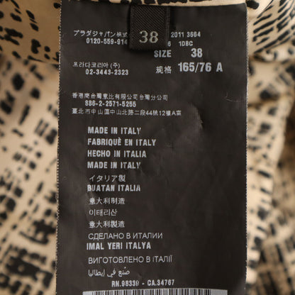 PRADA Italian Silk All-Over Pattern Spring Coat Size 38