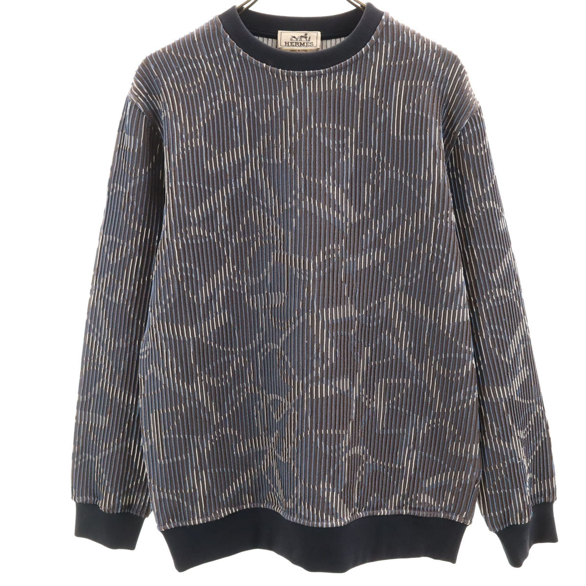 HERMES Silk Blend Quincaillerie Print Sweatshirt Size M