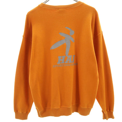 HAI SPORTING GEAR 90s Orange Back Logo Sweatshirt Size M