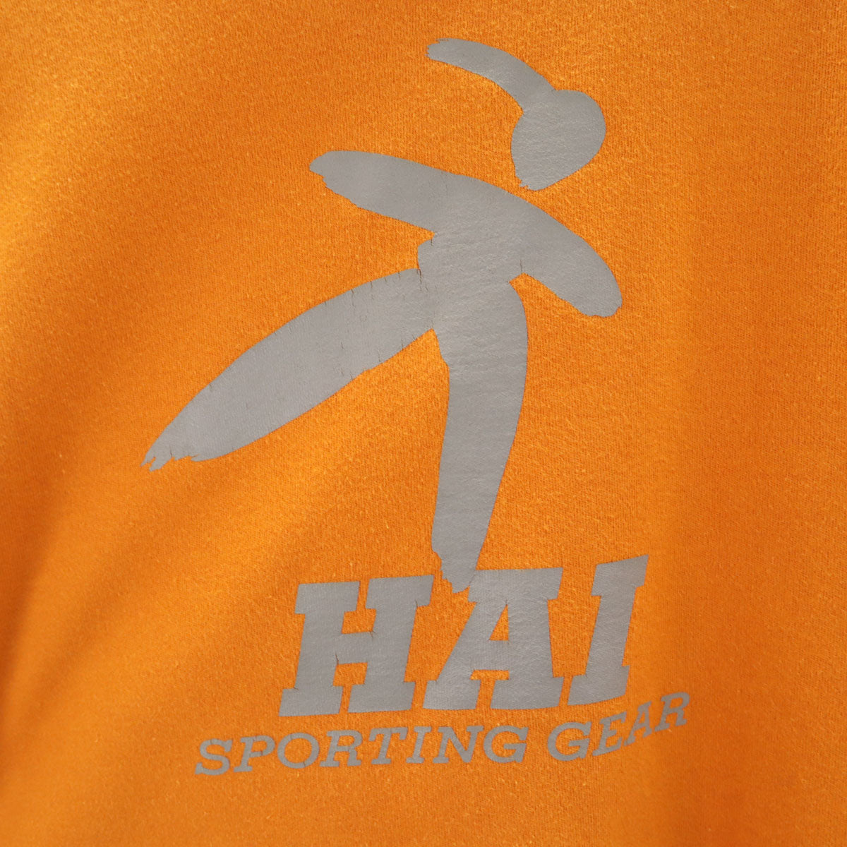 HAI SPORTING GEAR 90s Orange Back Logo Sweatshirt Size M
