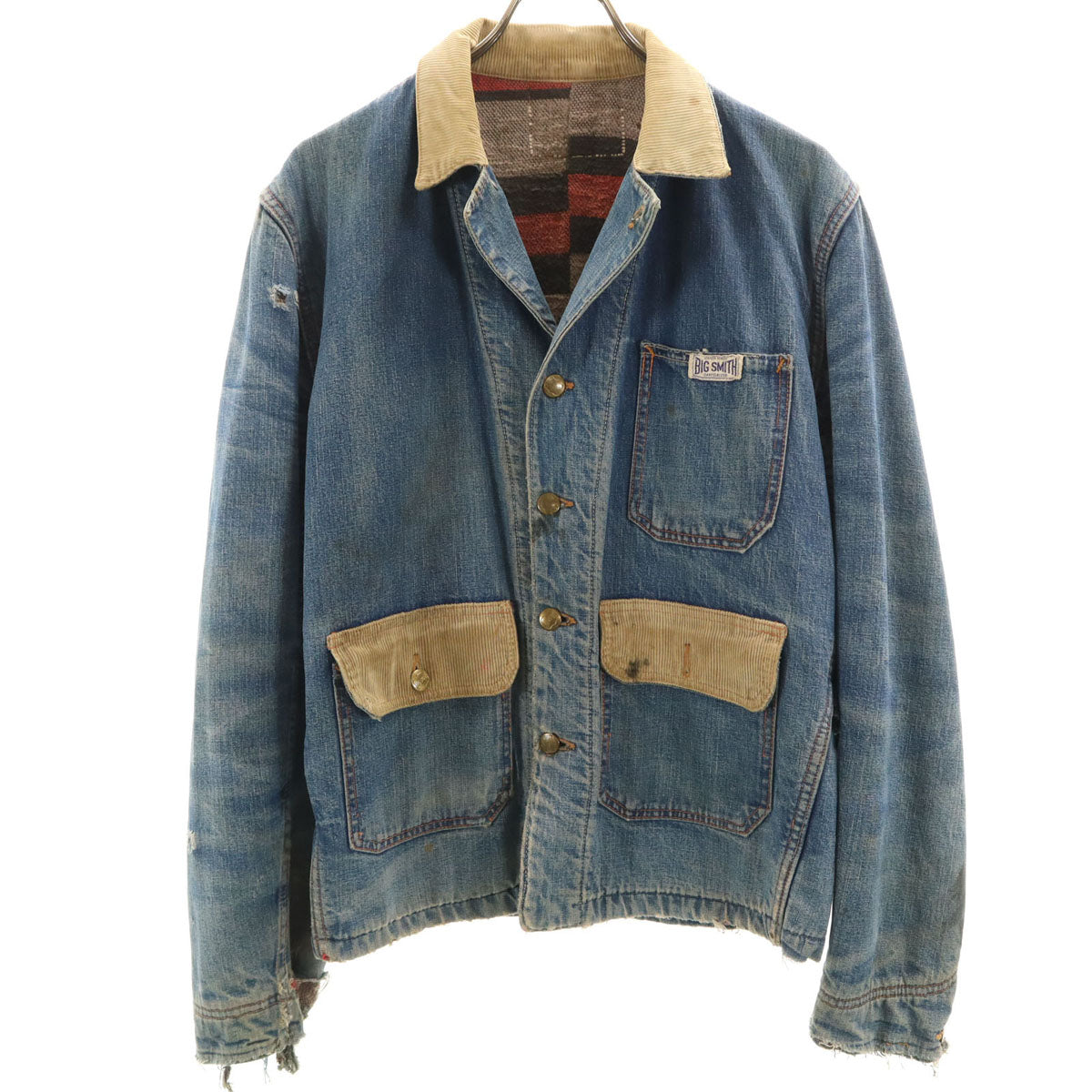 BIG SMITH Boro Washed Blue Blanket Lined Denim Jacket