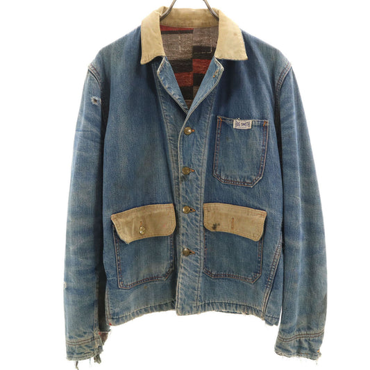BIG SMITH Boro Washed Blue Blanket Lined Denim Jacket