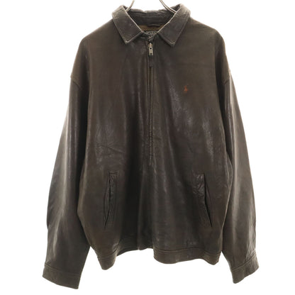 Polo by Ralph Lauren 90s Dark Brown Leather Jacket Size XL