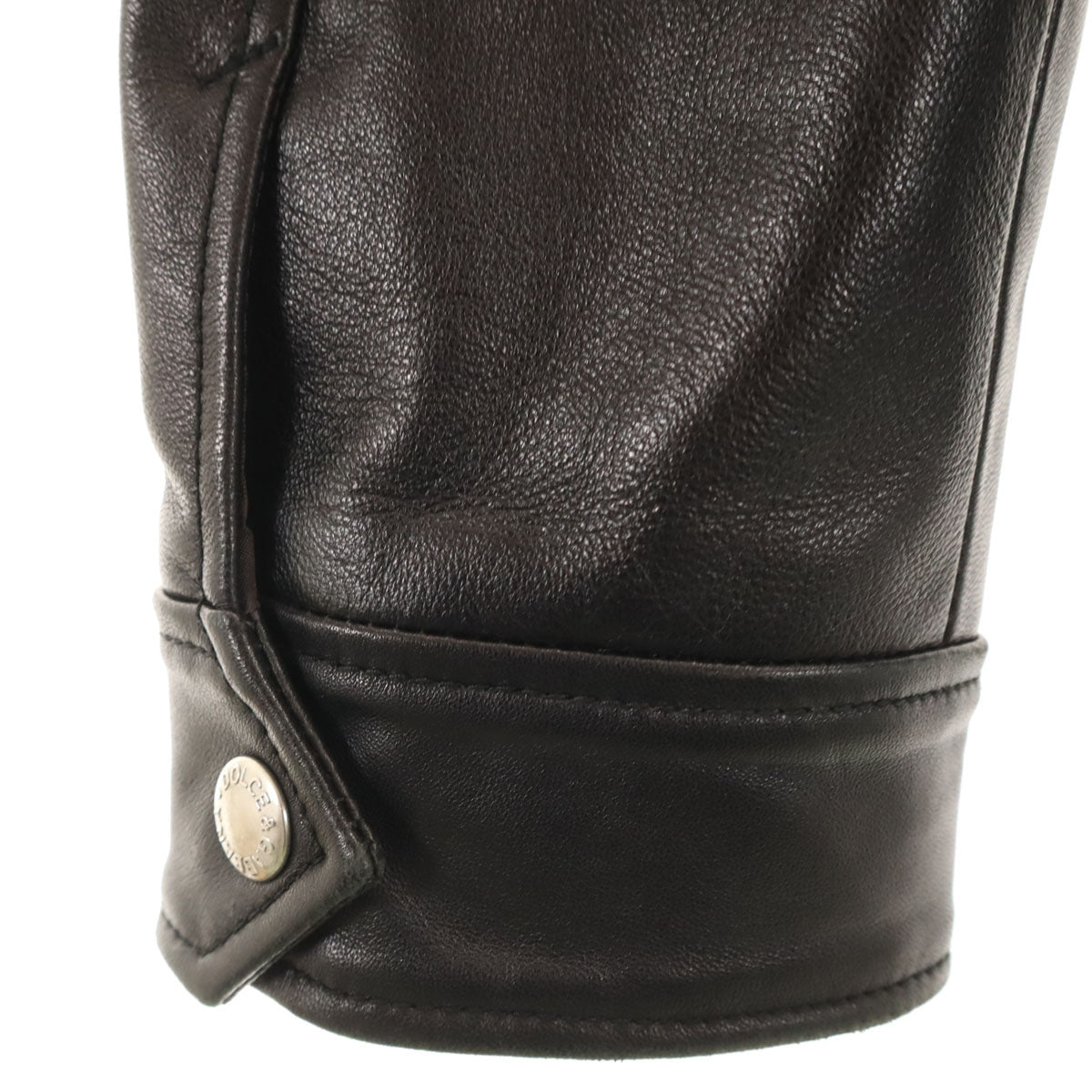 DOLCE&GABBANA Italian Lamb Leather 2-Way Jacket Black Size 46