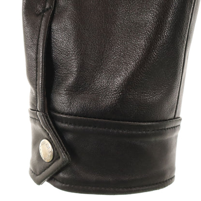 DOLCE&GABBANA Italian Lamb Leather 2-Way Jacket Black Size 46