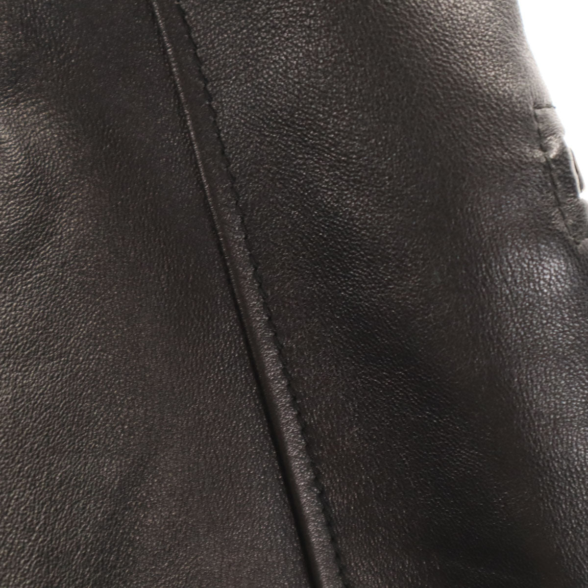 DOLCE&GABBANA Italian Lamb Leather 2-Way Jacket Black Size 46