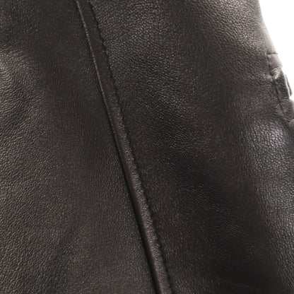DOLCE&GABBANA Italian Lamb Leather 2-Way Jacket Black Size 46