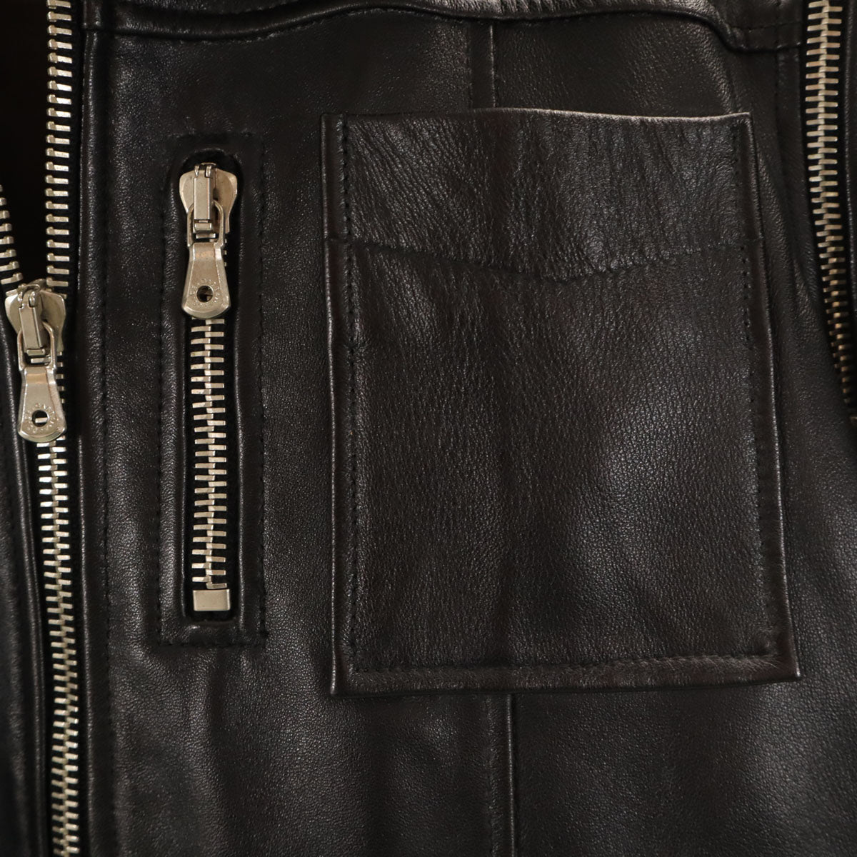 DOLCE&GABBANA Italian Lamb Leather 2-Way Jacket Black Size 46