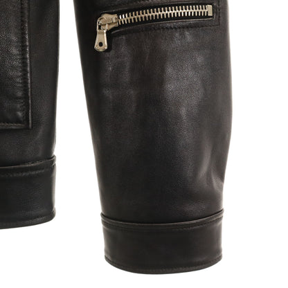 DOLCE&GABBANA Italian Lamb Leather 2-Way Jacket Black Size 46