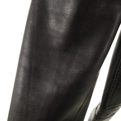 DOLCE&GABBANA Italian Lamb Leather 2-Way Jacket Black Size 46