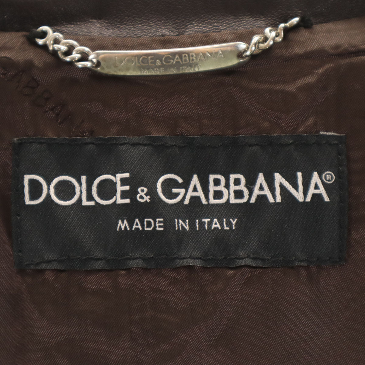 DOLCE&GABBANA Italian Lamb Leather 2-Way Jacket Black Size 46