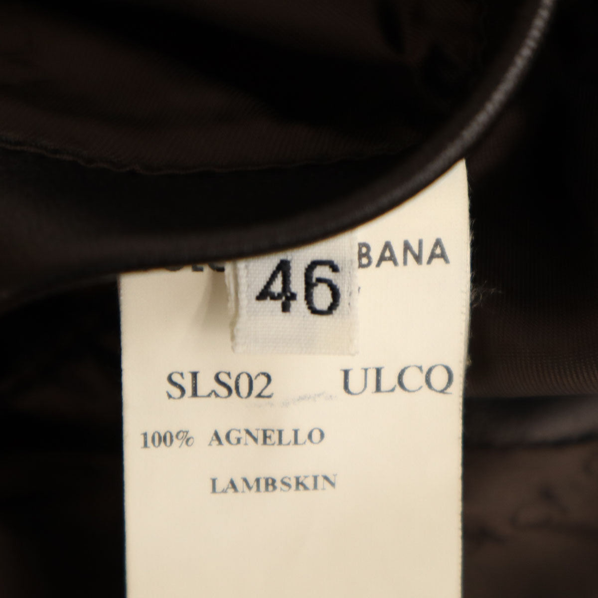 DOLCE&GABBANA Italian Lamb Leather 2-Way Jacket Black Size 46